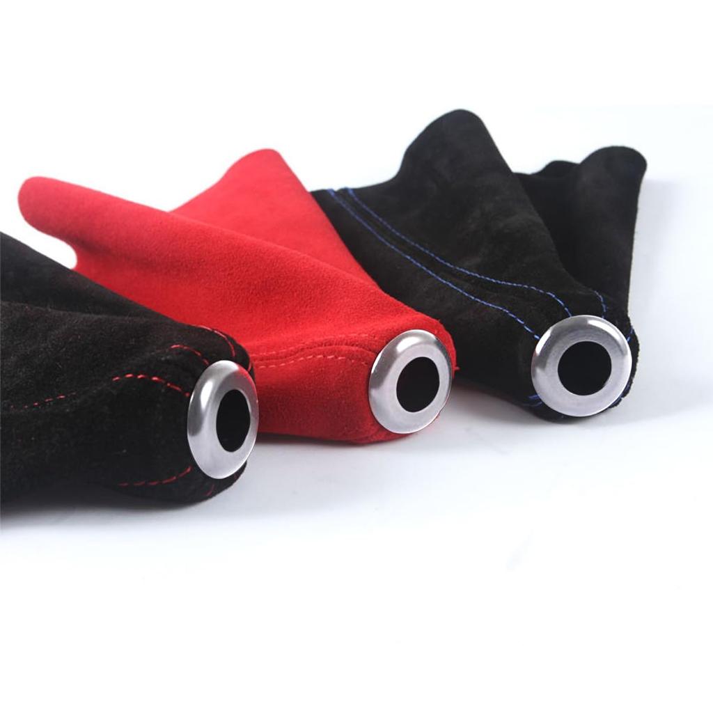 BESULEN Car Shift Boot Cover Suede Leather Shift Knob Boot Dust Cover Universal Manual