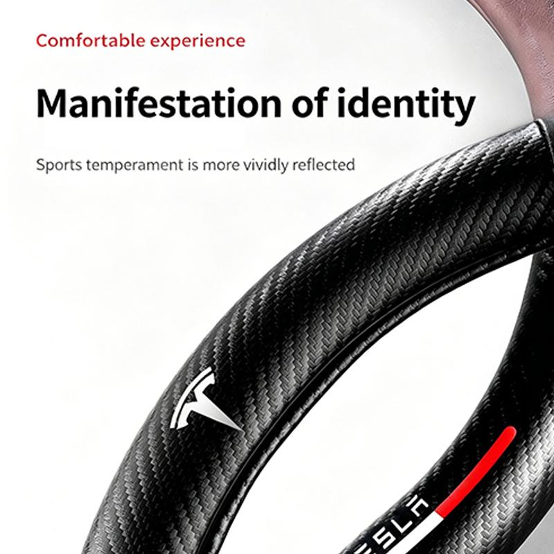 CQEPN1 For Tesla Model 3 Highland Model Y Juniper Standard 2026 S Carbon fiber pattern Breathable Car Steering Wheel Cover Accessories