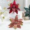 26cm Christmas Tree Wreath with Glitter Poinsettia Flower Decor  Christmas Tree