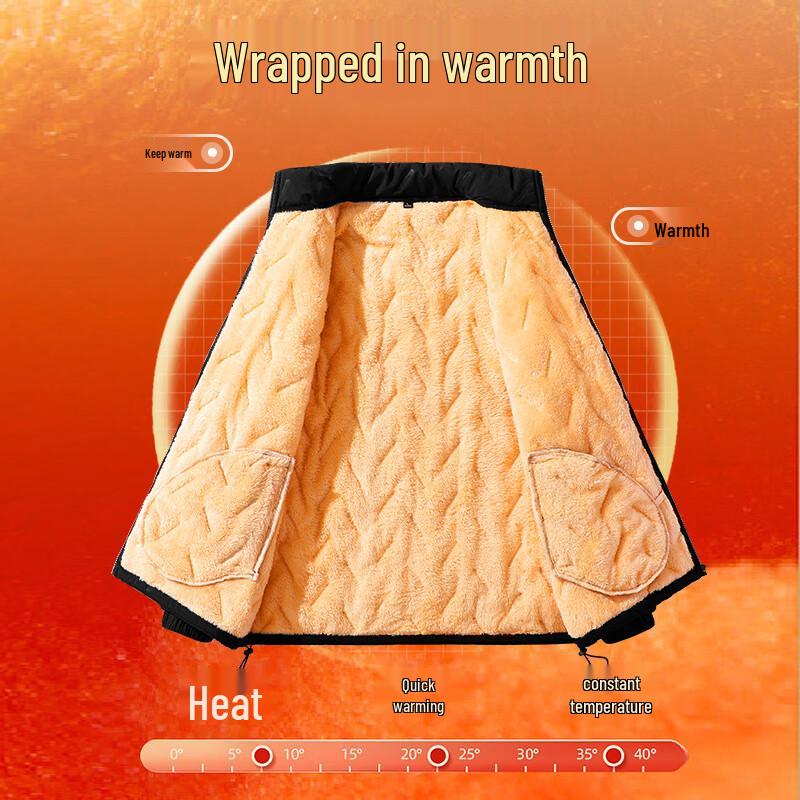 Jeanswest Men's Winter Fleece-Lined Water-Repellent Padded Jacket