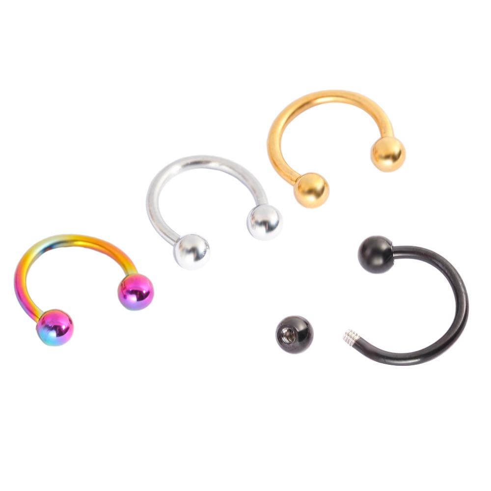 Для женщин круглые кольца в форме буквы C из нержавеющей стали кольца для носа кольца для губ украшения для пирсинга тела