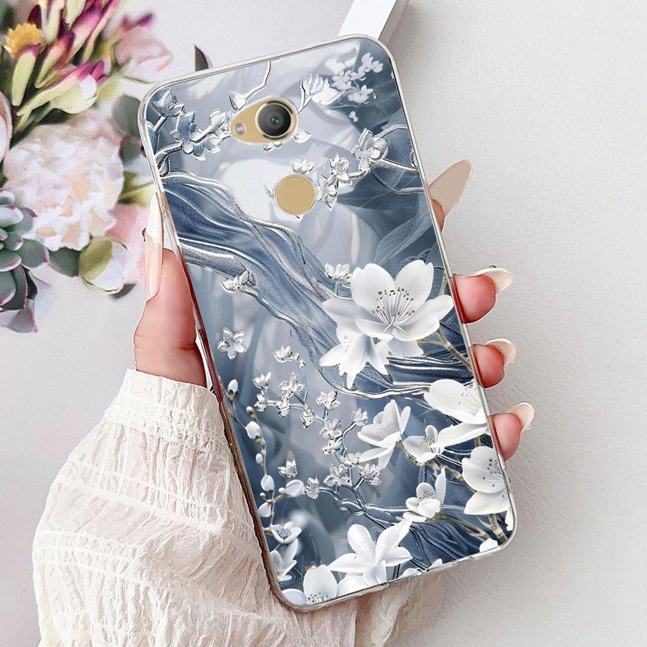 For Sony Xperia XA2 Case H3113 H3123 H3313 Cover Fashion Art Flower Painted Soft TPU Bumper on Sony Xperia XA2 Ultra H3213 Shell