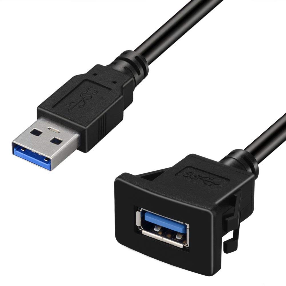 LBSC квадратный однопортовый USB3.0 удлинительный кабель для скрытого монтажа с пряжкой для приборной панели автомобиля грузовика лодки мотоцикла (USB3.01M)