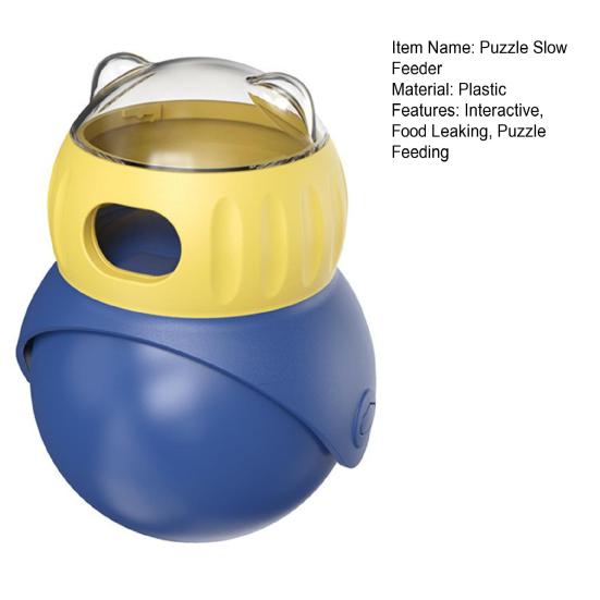 Дозатор лакомств для кошек, интерактивная игрушка-головоломка, кормушка-головоломка, сова с автоматическим балансированием, протекающая медленная кормушка для дрессировки кошек в помещении