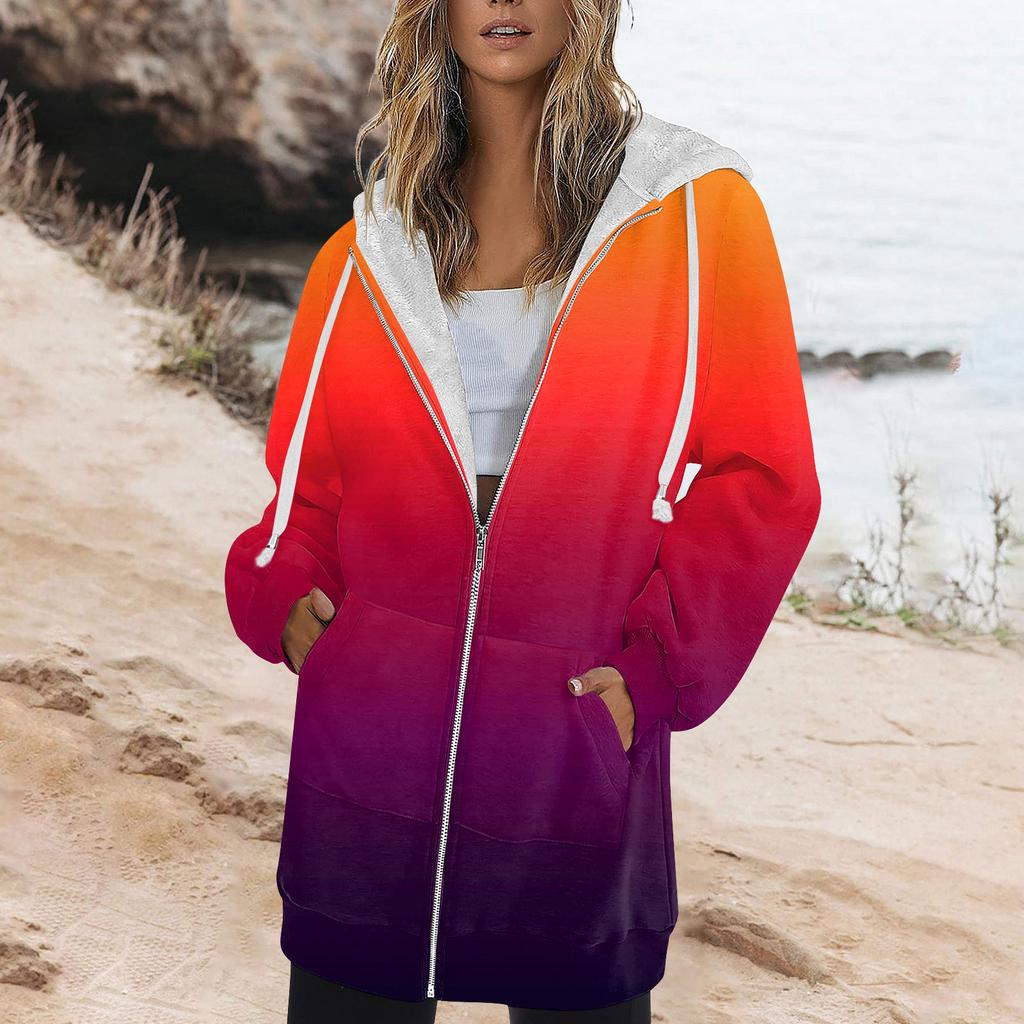 Женская осенне-зимняя модная толстовка с капюшоном на молнии с длинным рукавом, пуловер, спортивные рубашки для тренировок, повседневные топы с принтом и карманами
