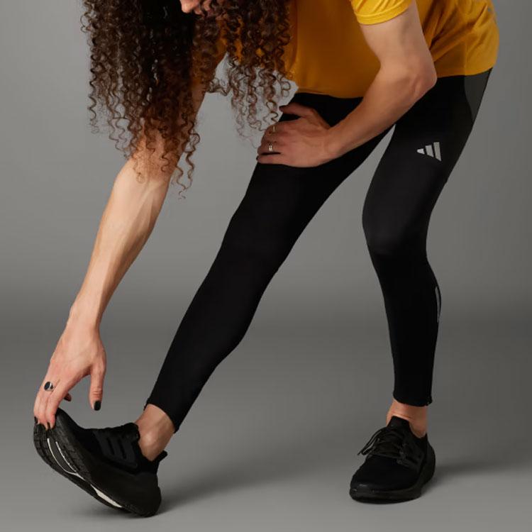 adidas Леггинсы Ultimate Running Conquer The Elements Cold.Rdy с контрастным логотипом, мужские брюки черного цвета IB6386