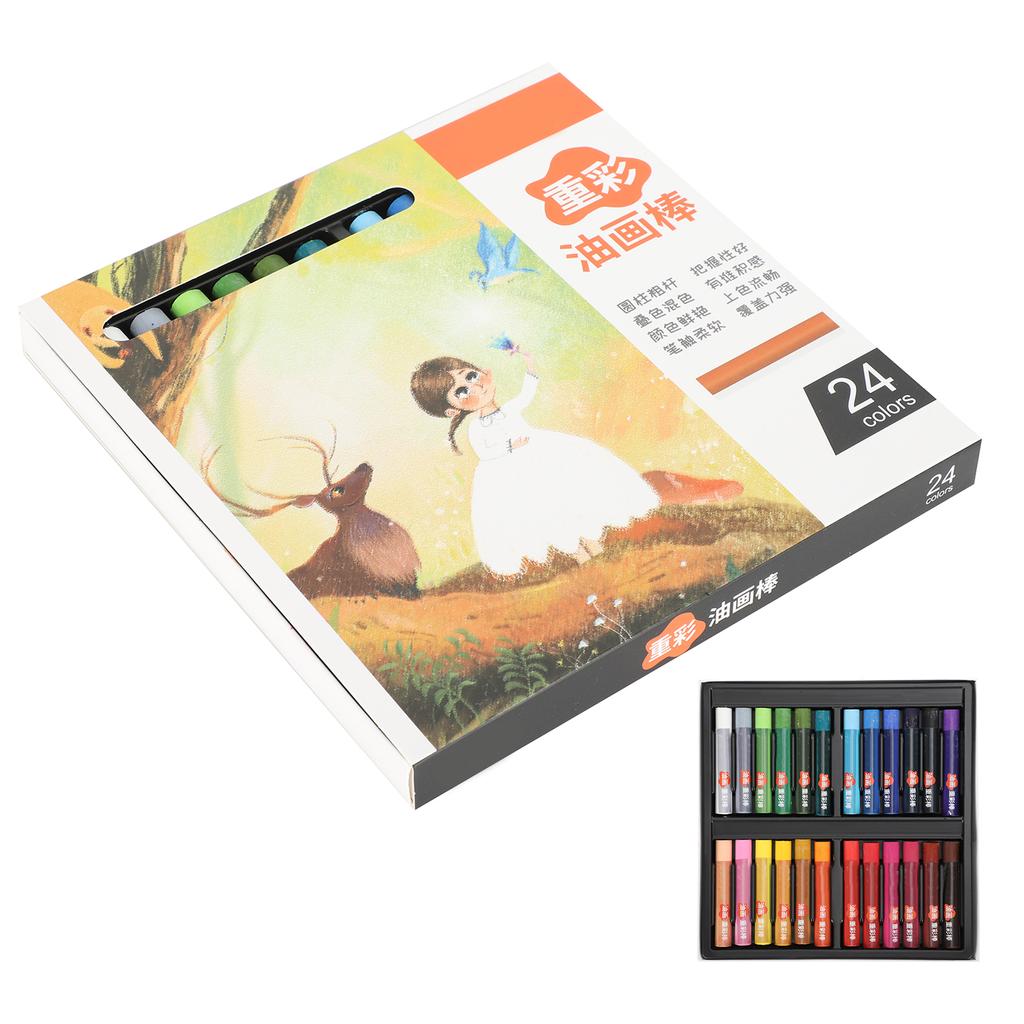 Oil Pastel Painting Crayon Water Wash 24 Color Children Graffiti Cartoon Drawing Tool24 Colors
