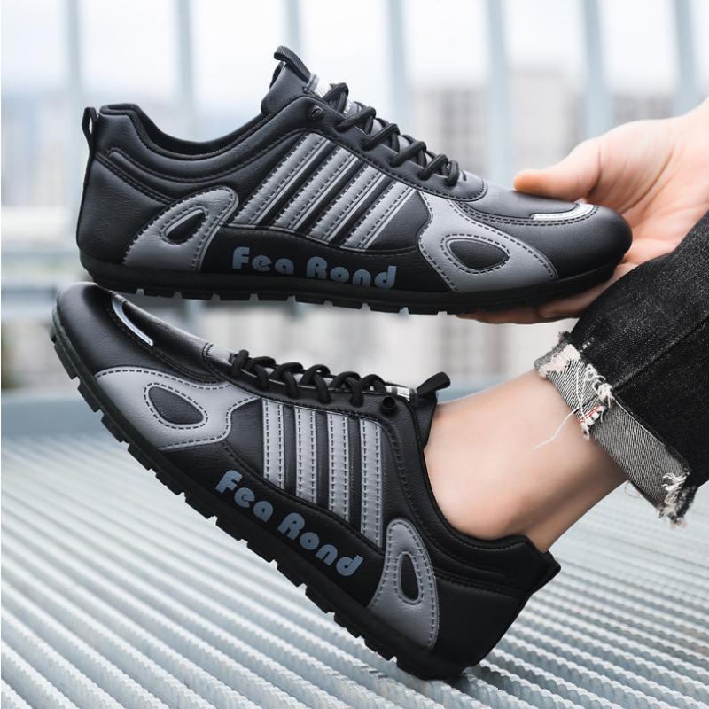 Мужская повседневная кожаная обувь, модная удобная мужская спортивная обувь, дышащая обувь для скейтборда, легкие мужские кроссовки