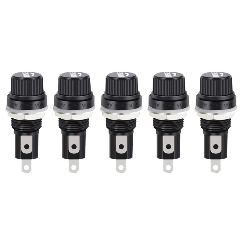 5Pieces Glass Tube Fuses Holders With Premium Coppers Components Suitable For DIY Enthusiasts And Electronic Engineers