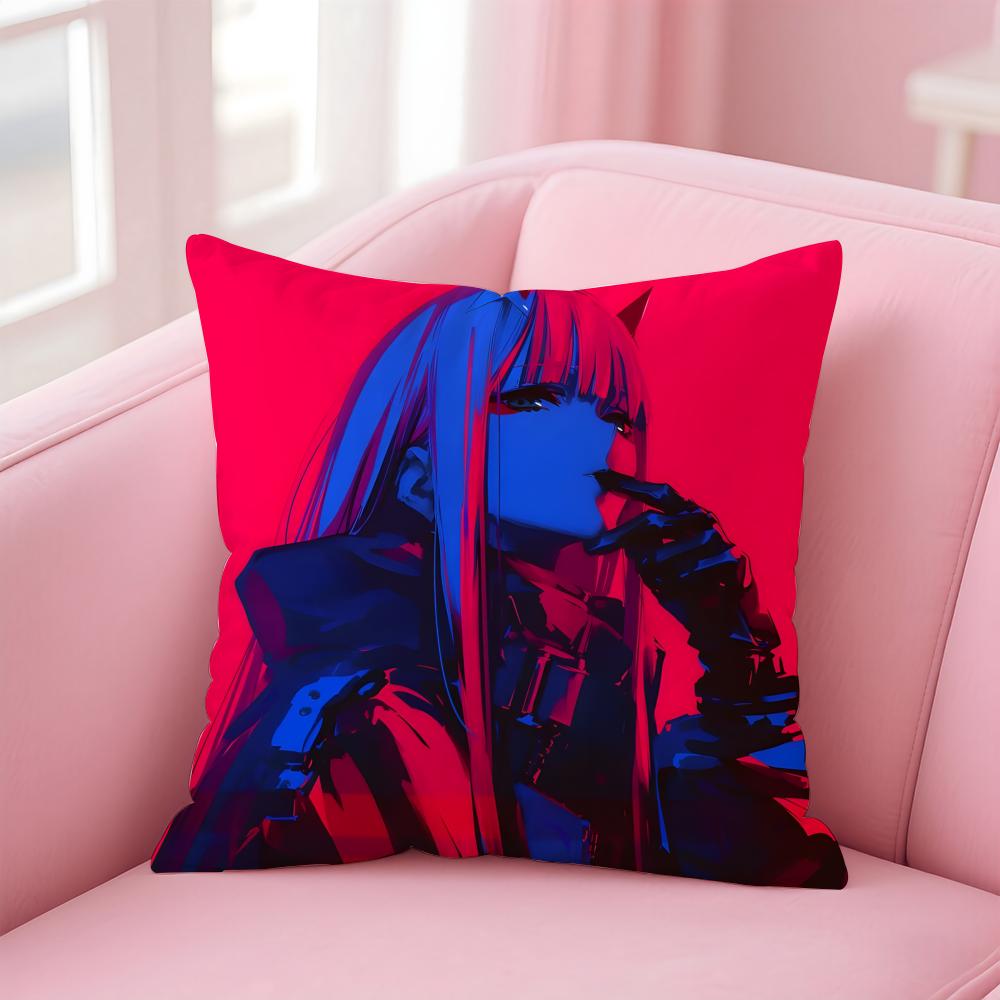 D-DARLING in the F-FRANXX Аниме Наволочка для Подушки Дома и в Машине Многоцелевая Наволочка - Двусторонняя, Мягкая и Прочная для Повседневного Использования