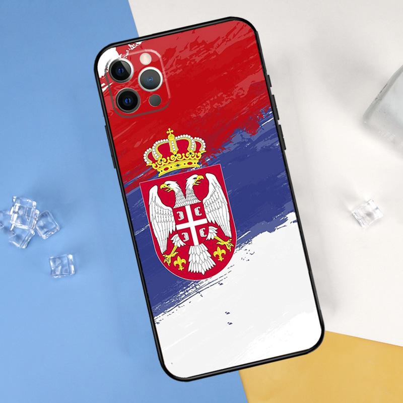 Флаг Сербии Сербский Чехол для Телефона Для iPhone 16 Pro Max 16e 12 13 Mini 11 14 15 Pro Max XR 15 16 Plus Чехол-Оболочка