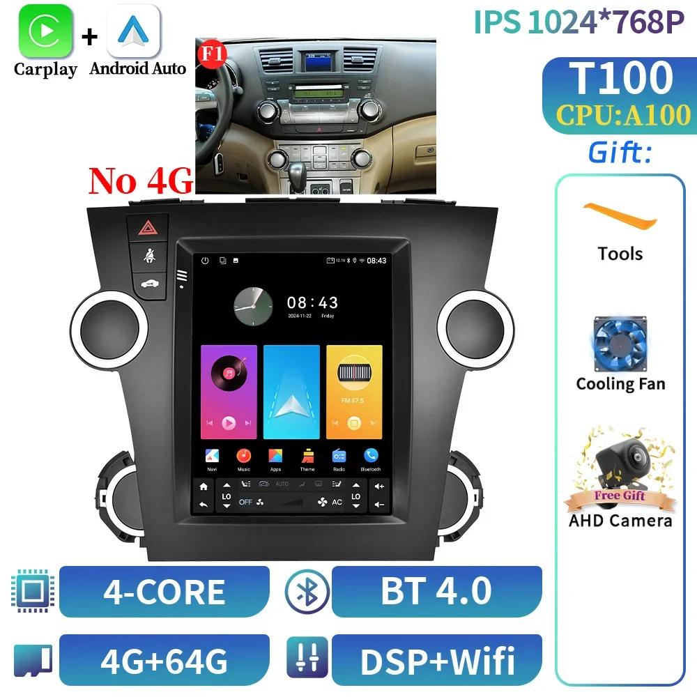 9.7inch Android Car Radio Multimedia For Toyota Highlander 2009-2014 Navigation Bluetooth Carplay Head Unit Touch Screen Stereo