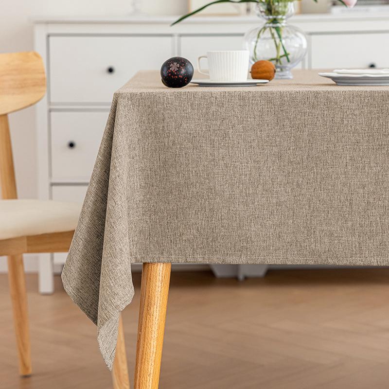 Rectangular Waterproof Oil Resistant Faux Linen Tablecloth Washable Kitchen Dining Room Furniture Cover Decor