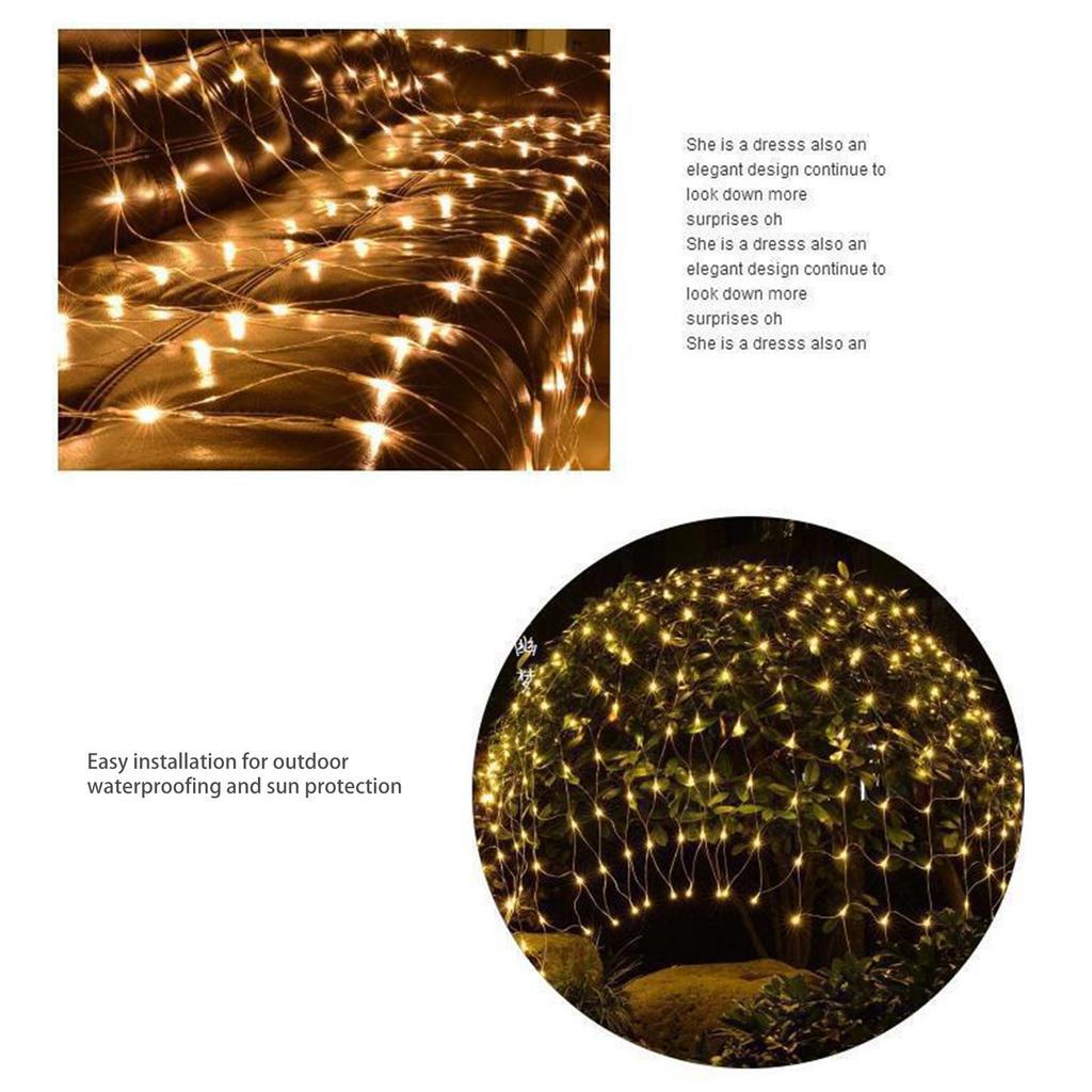 Уличная сетка из 96 светодиодов, гирлянды 5 футов x 5 футов с 8 режимами, подключаемая сетка для кустов, для праздника, двора, сада, вечеринки, свадьбы