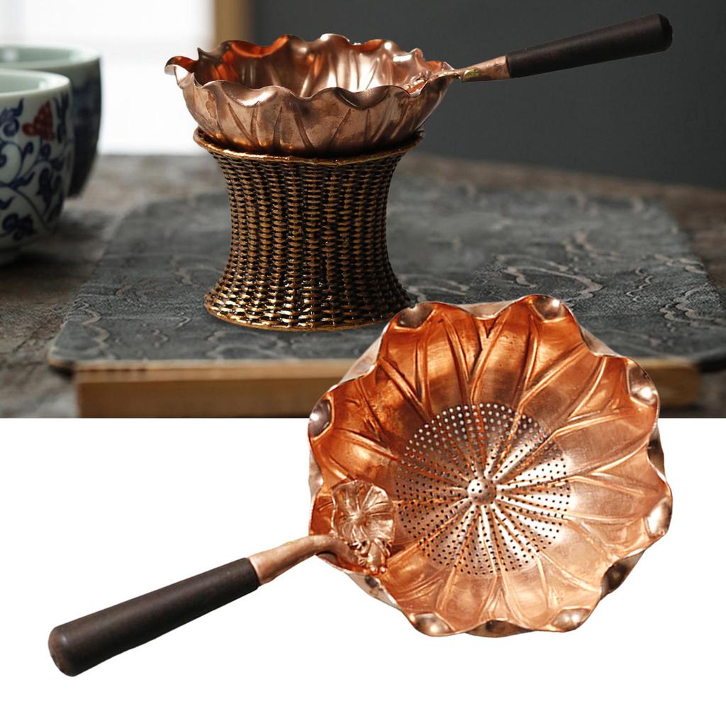 Медный набор для фильтрации чая, чайная посуда, кухонные аксессуары, ситечко для чая, ситечко для заваривания чая из рассыпного листа, сетчатый фильтр, чайный инфузор-фильтр