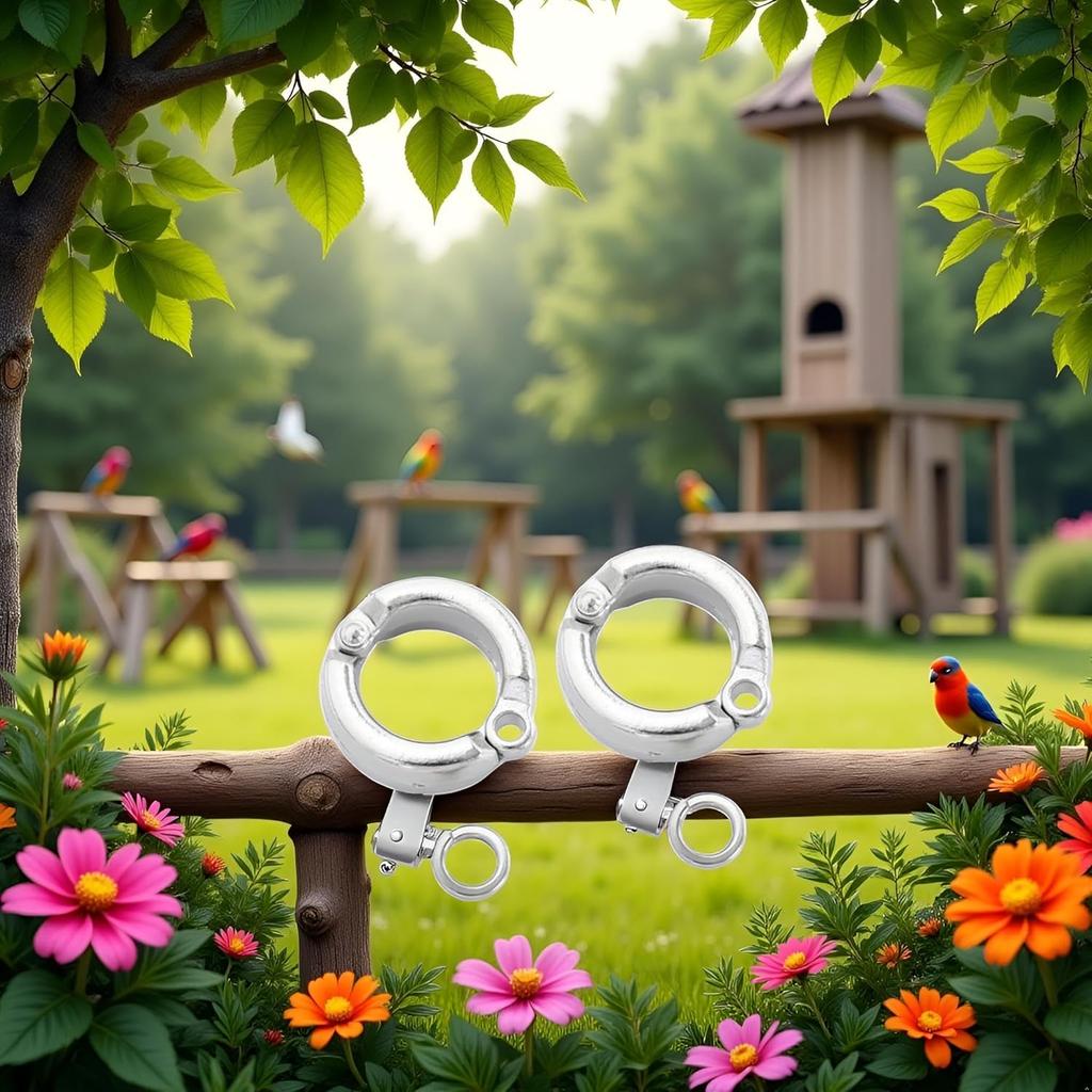 2 шт. Серебряные кольца для лап попугая, Кольца для ног птиц, Металлическое кольцо для ног птицы, Наружное кольцо для тренировки полета, Кольца для ног попугая, Птицы, Открывающийся зажим(Внутренний диаметр 5,5 мм),