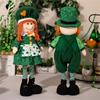 StPatrick‘s Day Green Irish Gnome Handmade Retractable Plushes Figurine For Spring Elf Doll Home Holiday Decoration