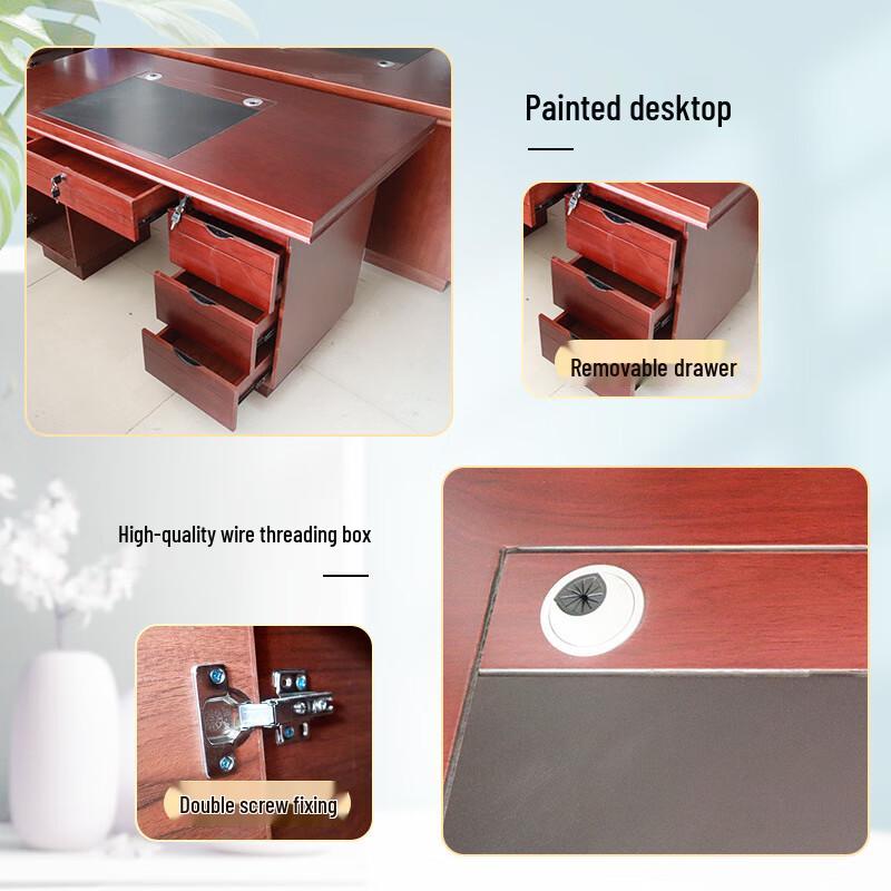Modern Executive Office Desk with Storage