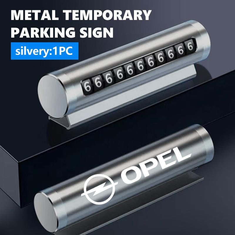 Metal Car Temporary Parking Card Rotate Phone Number Plate Auto Accessories For Opel OPC Astra J H G K Insignia Corsa D B E YC4