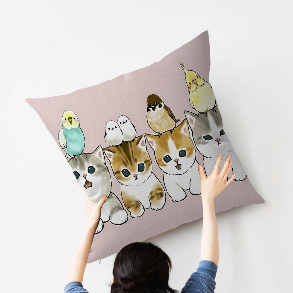Popular Cute M-Mofusand Cat Cushion Cover Pillow Cover Decor Pillowcase Printed Cushion Case For Couch