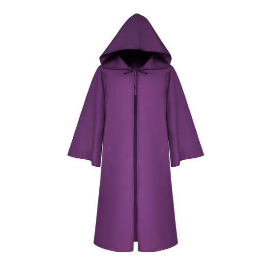 Взрослый Детский Однотонный Плащ Ведьмы Вампира с Капюшоном Хэллоуин Маскарадный Плащ