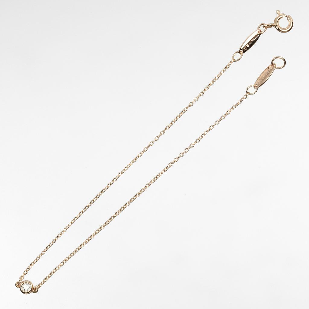 TIFFANY&Co. By the Yard Bracelet Wrist Size7.5" K18 Pink Gold/diamond 1.26g Women Used