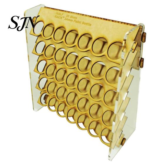 Craft Paint Storage Rack Organizer for Artists 34mm Round Pigment Bottle 35 Holes Spectrum Easy Assembly Stable Station Holder Caddy Stand with Handle