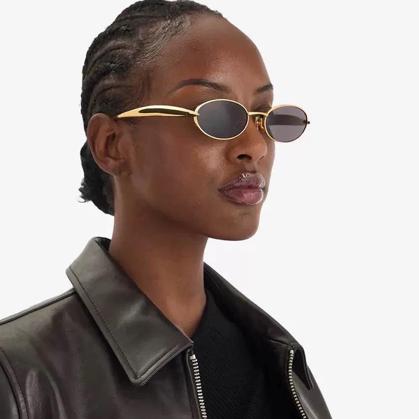 Oval Small Frame Sunglasses Women For Men Vintage Sun Glasses Luxury Brand Designer Punk Popular Metal Shades Uv400