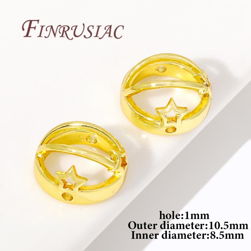 Различные типы Позолоченные 14K/18K Золотом Круглые Рамки с Бусинами, Металлические Латунные Круглые Рамки Соединители Разделители Бусины, Для DIY Изготовления Бижутерии