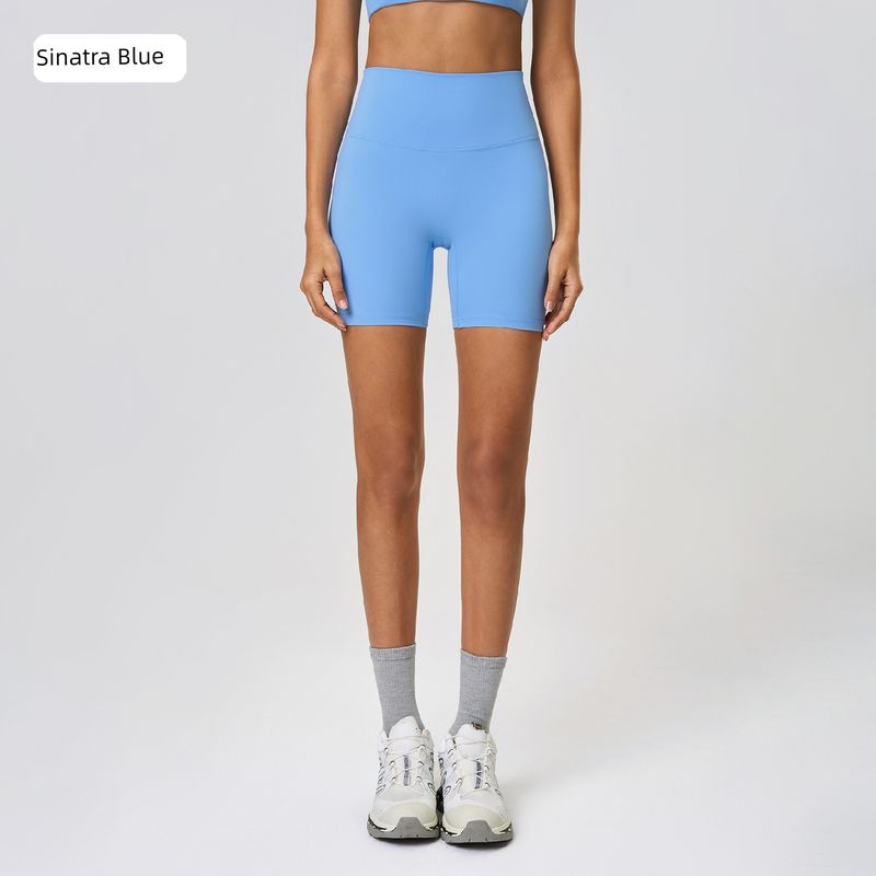 Lu Same Yoga Shorts Women's 2025 Best Selling Nude Feel No Embarrassment Line Slim Fit Sports Shorts Outdoor Fitness Pants