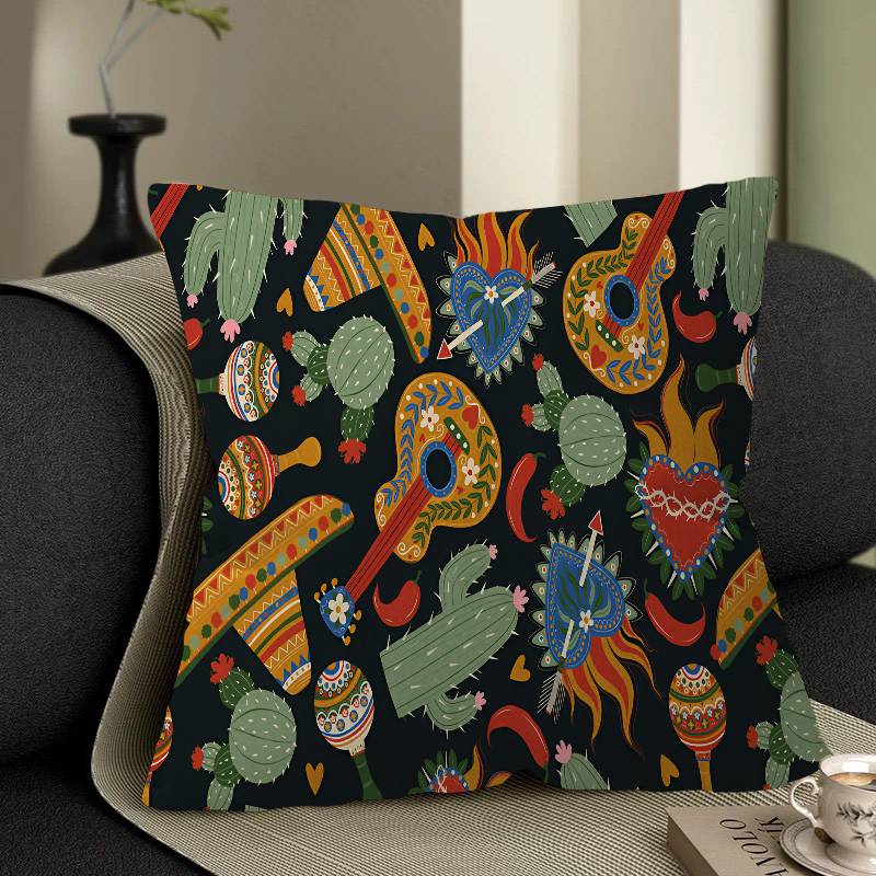 Cartoon Mexico Day Of The Dead Pillowcase Toon Gift Cushion Cover Bedroom Home Sofa Chair Seat Decor Pillow Case