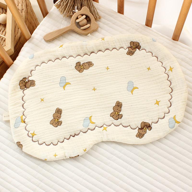 Подушка в стиле INS для новорожденного ребенка из марли в форме облака, U-образная подушка с хлопковым наполнителем, наволочка для детской подушки, коврик против срыгивания, плоская подушка