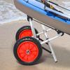 Aluminum Canoe Cart Kayak Cart Surf Cart Foldable with Strap Faux Leather Wheels Silver up to 75 kg 68 x 44.5 x 40 cm