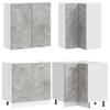 Kitchen Unit LYON 8 pcs Concrete Grey Wood Material