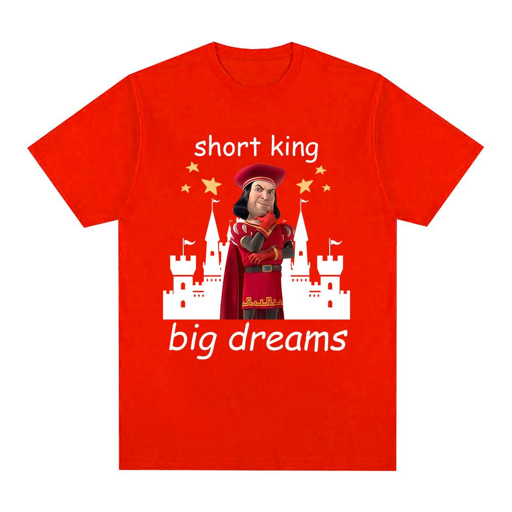 Short King Big Dreams Funny Meme Tshirt Unisexs Clothing Fashion Hip Hop Tshirts Cotton Casual Short Sleeve T Shirts Streetwear