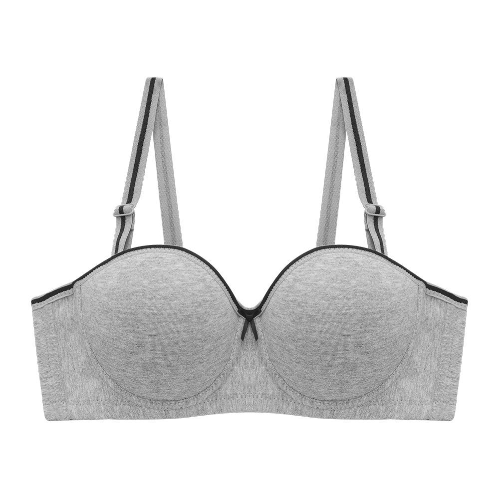 Хлопковый глянцевый тонкий бюстгальтер со сборками со стальным кольцом Нижнее белье Бюстгальтер