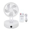 Foldable Desk Fan 3 Speeds Digital Display USB Rechargeable Remote Control Oscillating Desktop Fan with Night Light for