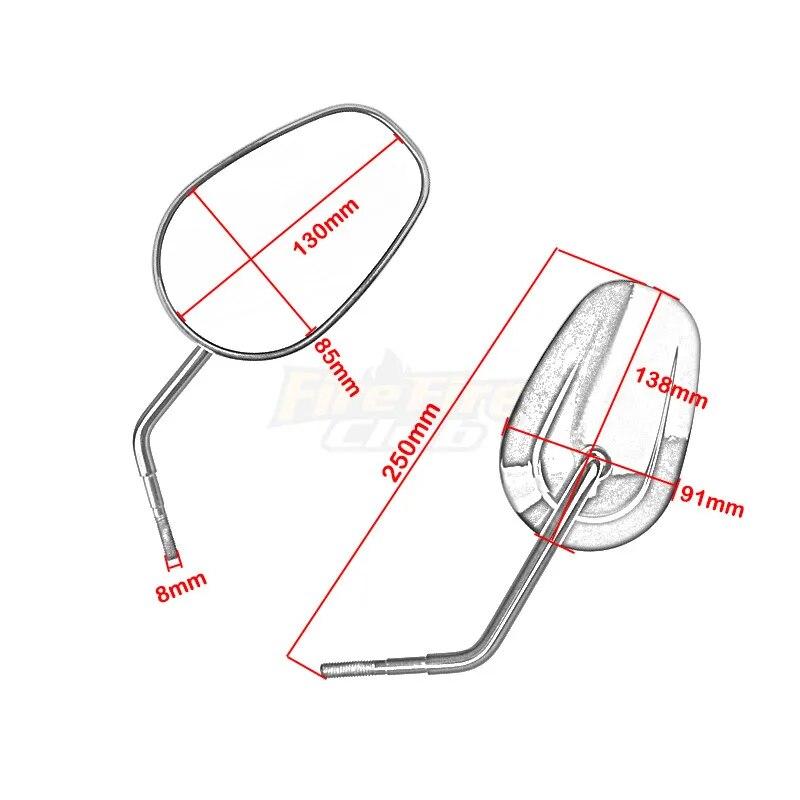 Черные мотоциклетные зеркала заднего вида 8 мм для Harley для Honda Shadow для Yamaha Dragstar для KAWASAKI Vulcan