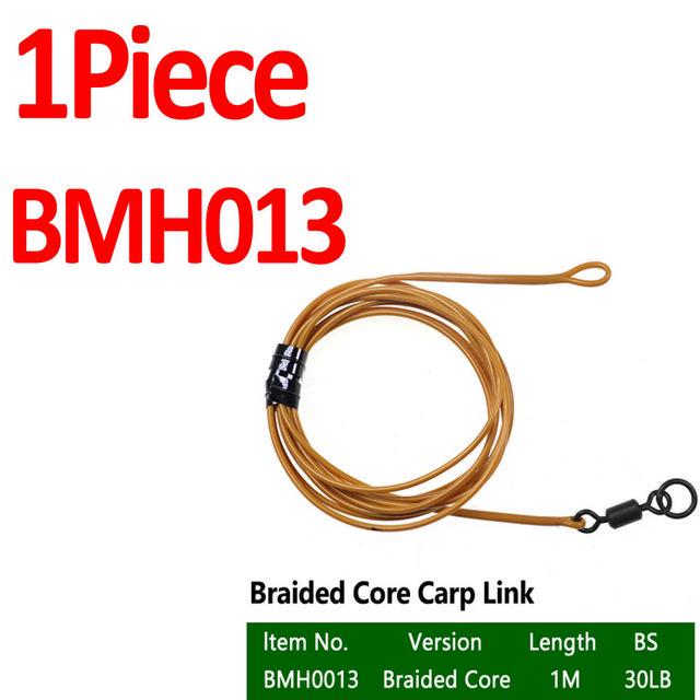 Bimoo 1PC 30LB 35LB 45LB Fluoro Carbon Fused Carp Link High Carbon Carp Main Line Braided Carp Leader Trace with Terminal Swivel