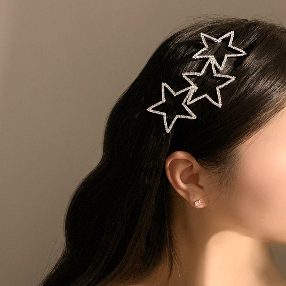 Y2K Star Headband Hollow Pentagram Star Hair Hoop Fairy Pentagram Hairband Party