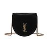 Ysl Le K Baby Золотой Логотип Гладкая Кожа Подкова Кошелек-монетница Цепочка Сумка на Плечо Женские Сумки Черный