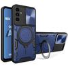 Case for Samsung Galaxy A25 5G, Shockproof PC Protection with Metal Rotating Stand and Camera Protection, Navy Blue