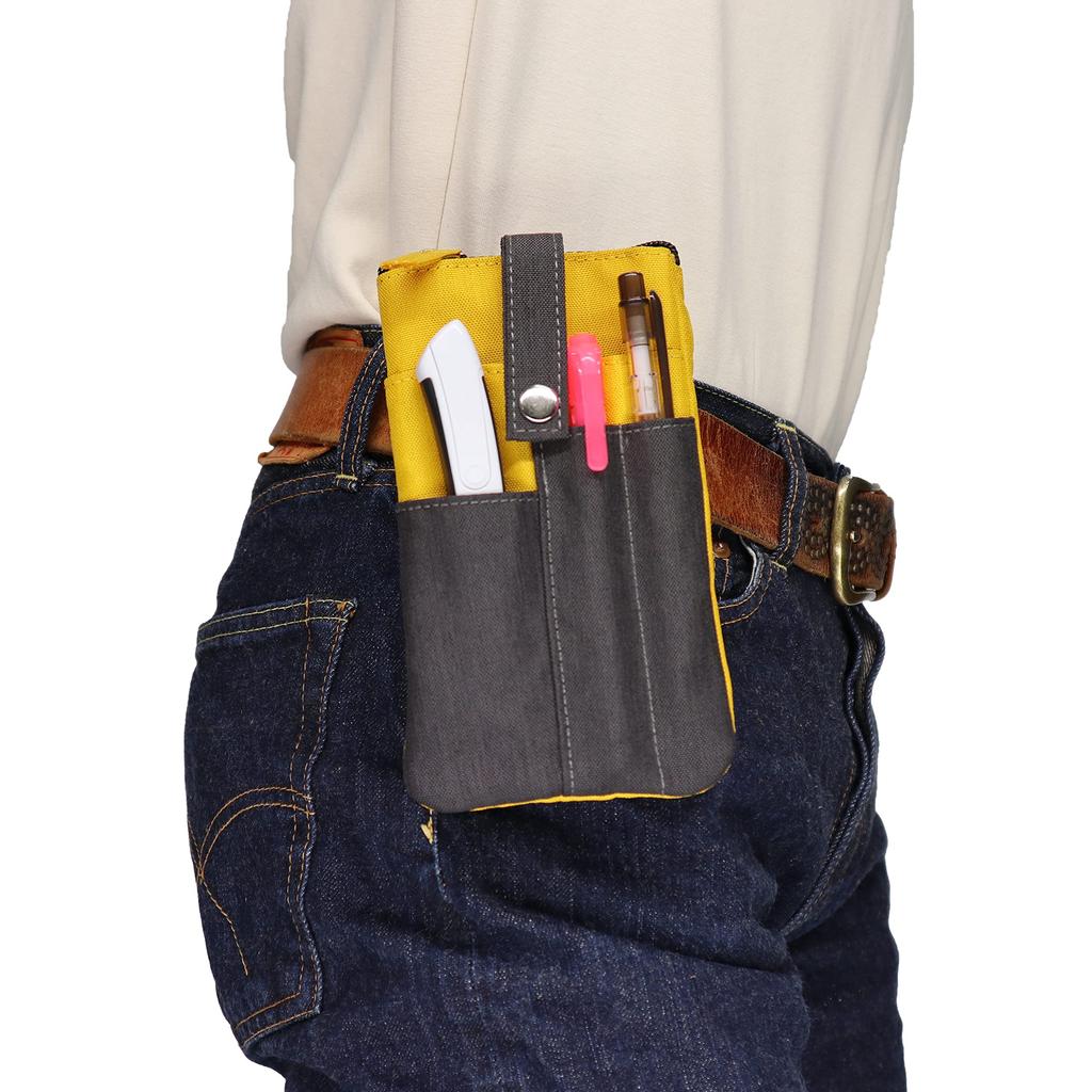 Multi-functional Work Pouch WK-05YE with 2-Way Belt Loops / Carabiner Included, Yellow
