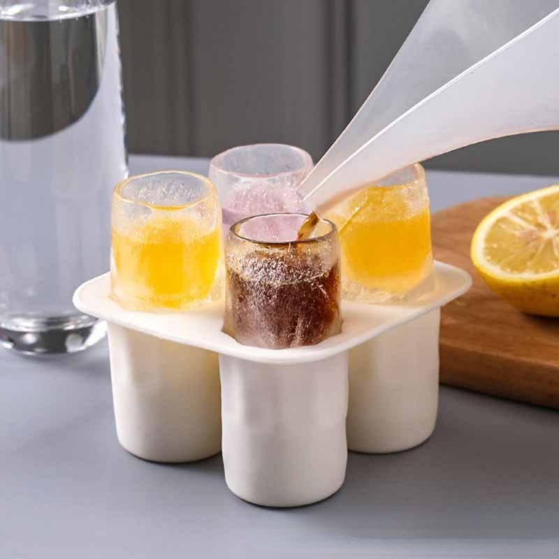 Reusable Whisky Ice Cube Tray Food Grade Ice Cup Tray Maker Kitchen Bar Accessories Cake Dessert Mousse Moulds Baking Supplies