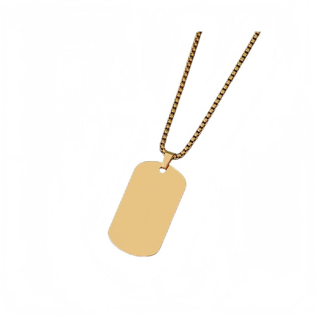 Мужское европейское и американское ожерелье-подвеска в виде военного жетона из титановой стали и брелок для гравировки