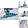 Mermaid Tail Knitted Blanket With Lightweight Faux Cashmere Perfect For Spring And Autumn Use