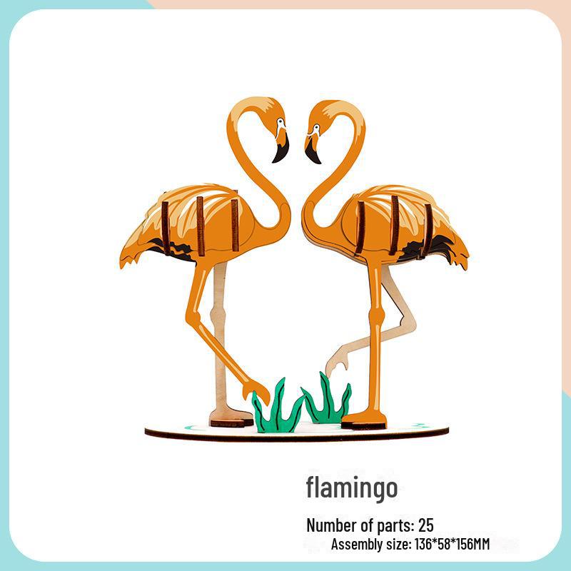 Милые животные DIY 3D деревянная головоломка для детей