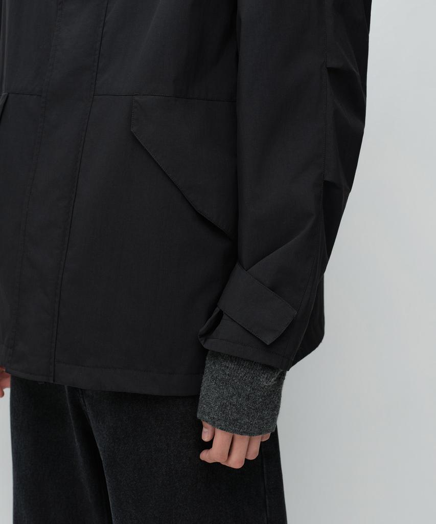 MUSINSA STANDARD Oversized Hooded Shell Parka [Black]