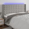 VidaXL LED Headboard Bedroom Furniture Double Bed Accessory Head of Bed Frame Interior Light Grey 3124488