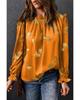 Orange Cheetah Printed Ruffled Sleeve Blouse